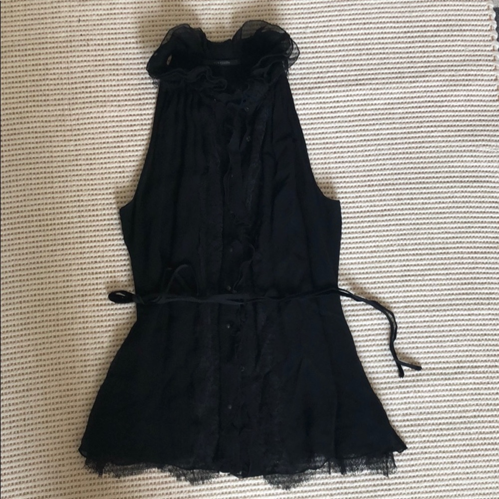 Elie Tahari Black Silk Blouse, Size XS